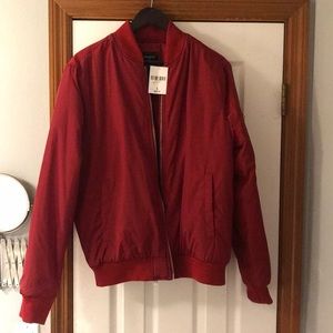Forever 21 Red Bomber Jacket